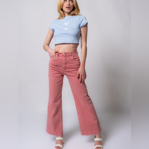 ROLLA'S Denim - Rolla's Sailor Scoop Ankle Crop Jeans -Rose Size 26